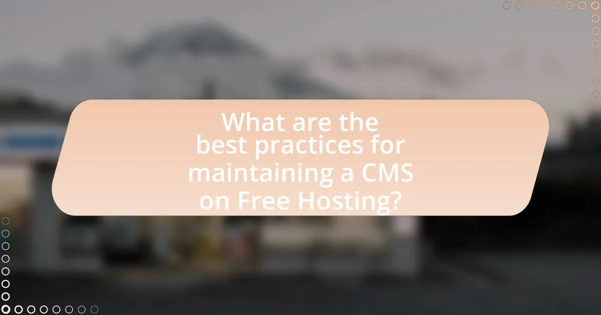 What are the best practices for maintaining a CMS on Free Hosting?